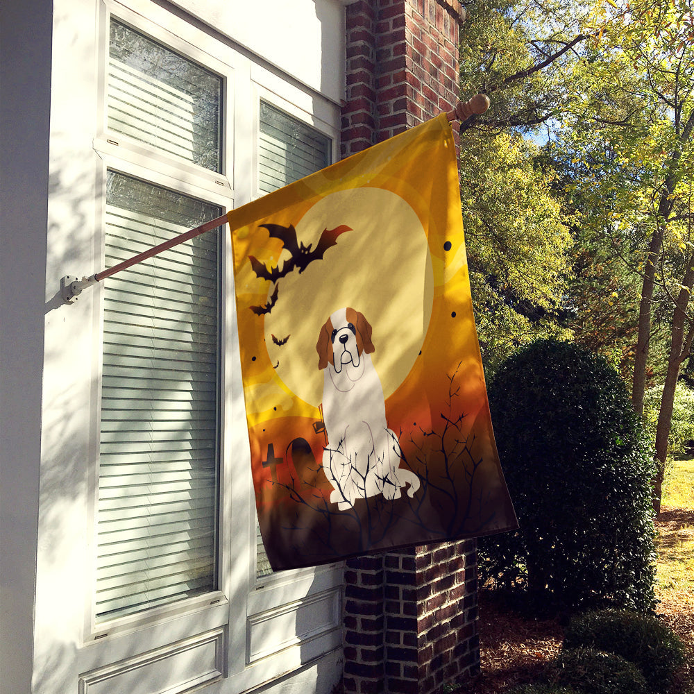 Halloween Saint Bernard House Flag 28x40 Porch Sleeve Pole Decorative Outside Yard Banner Artwork Wall Hanging, Polyester