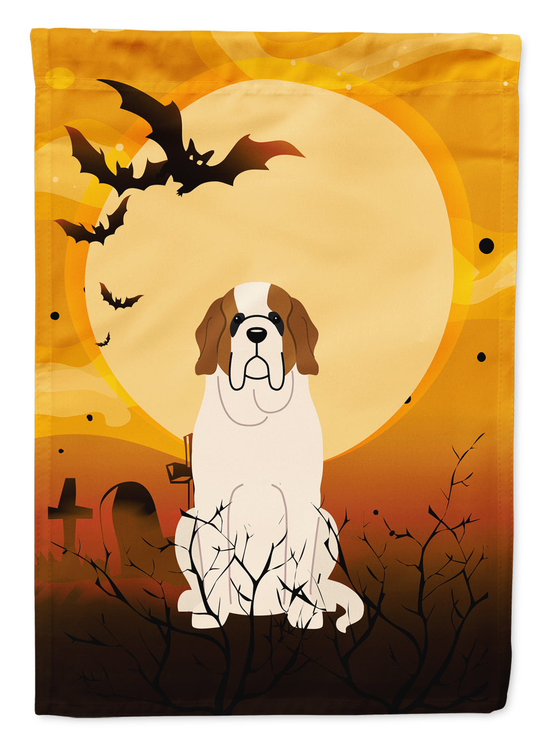 Halloween Saint Bernard Garden Flag Mailbox Decorative Yard Banner Outside Patio Artwork for Flower Beds, Garden Size, Multicolor