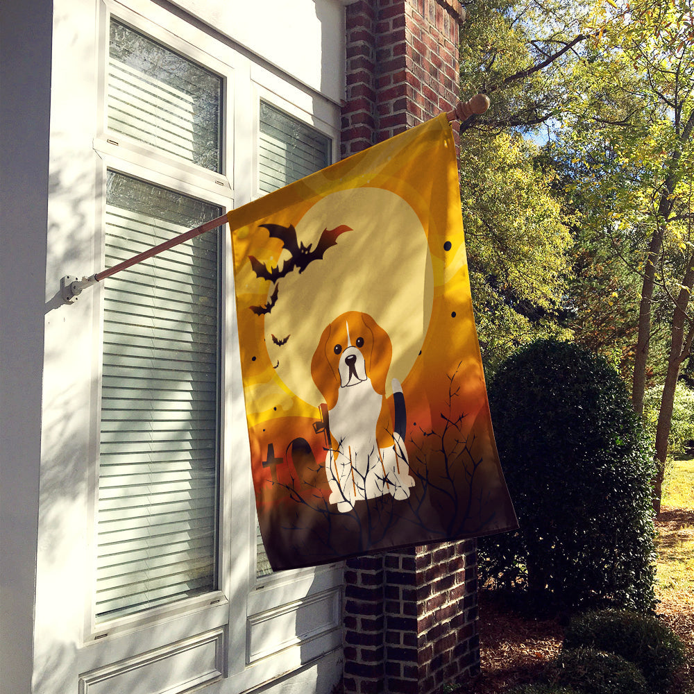 Halloween Beagle Tricolor House Flag 28x40 Porch Sleeve Pole Decorative Outside Yard Banner Artwork Wall Hanging, Polyester
