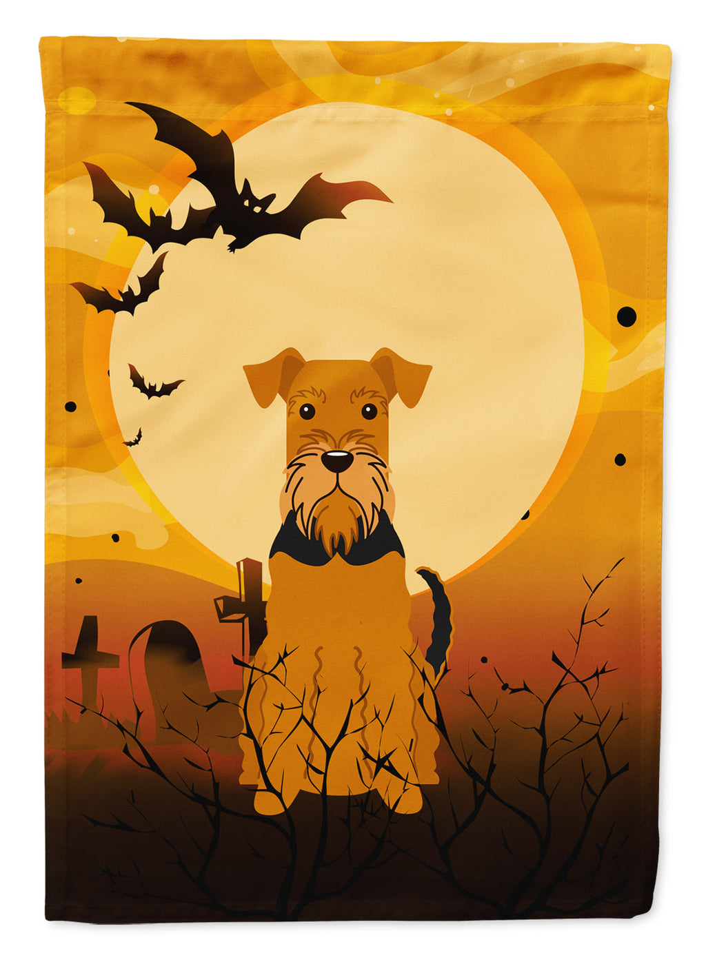 Halloween Airedale Garden Flag Mailbox Decorative Yard Banner Outside Patio Artwork for Flower Beds, Garden Size, Multicolor