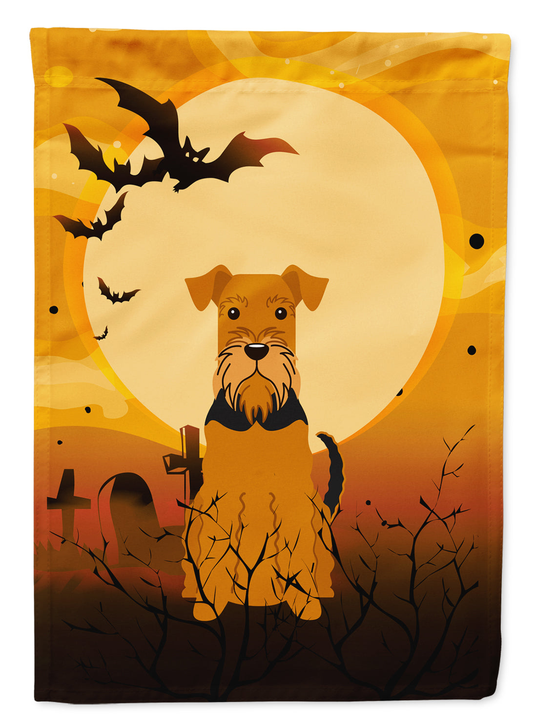 Halloween Airedale Garden Flag Mailbox Decorative Yard Banner Outside Patio Artwork for Flower Beds, Garden Size, Multicolor