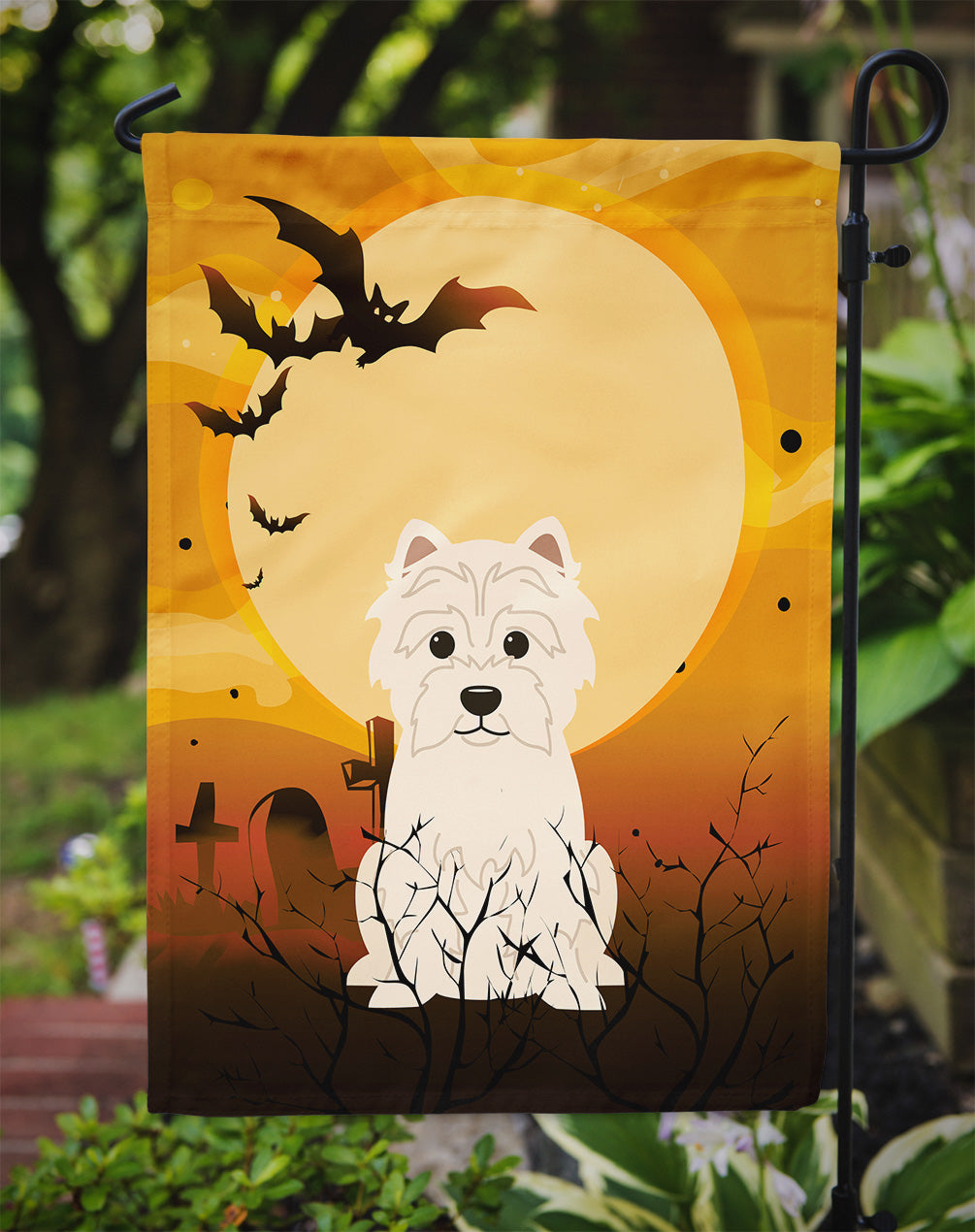 Halloween Westie Garden Flag Mailbox Decorative Yard Banner Outside Patio Artwork for Flower Beds, Garden Size, Multicolor