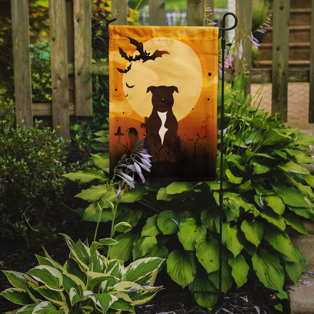 Halloween Staffordshire Bull Terrier Chocolate Garden Flag Mailbox Decorative Yard Banner Outside Patio Artwork for Flower Beds, Garden Size, Multicolor