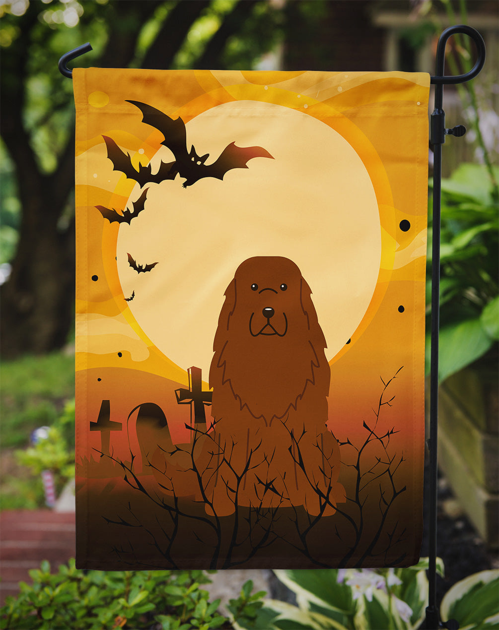Halloween Caucasian Shepherd Dog Garden Flag Mailbox Decorative Yard Banner Outside Patio Artwork for Flower Beds, Garden Size, Multicolor