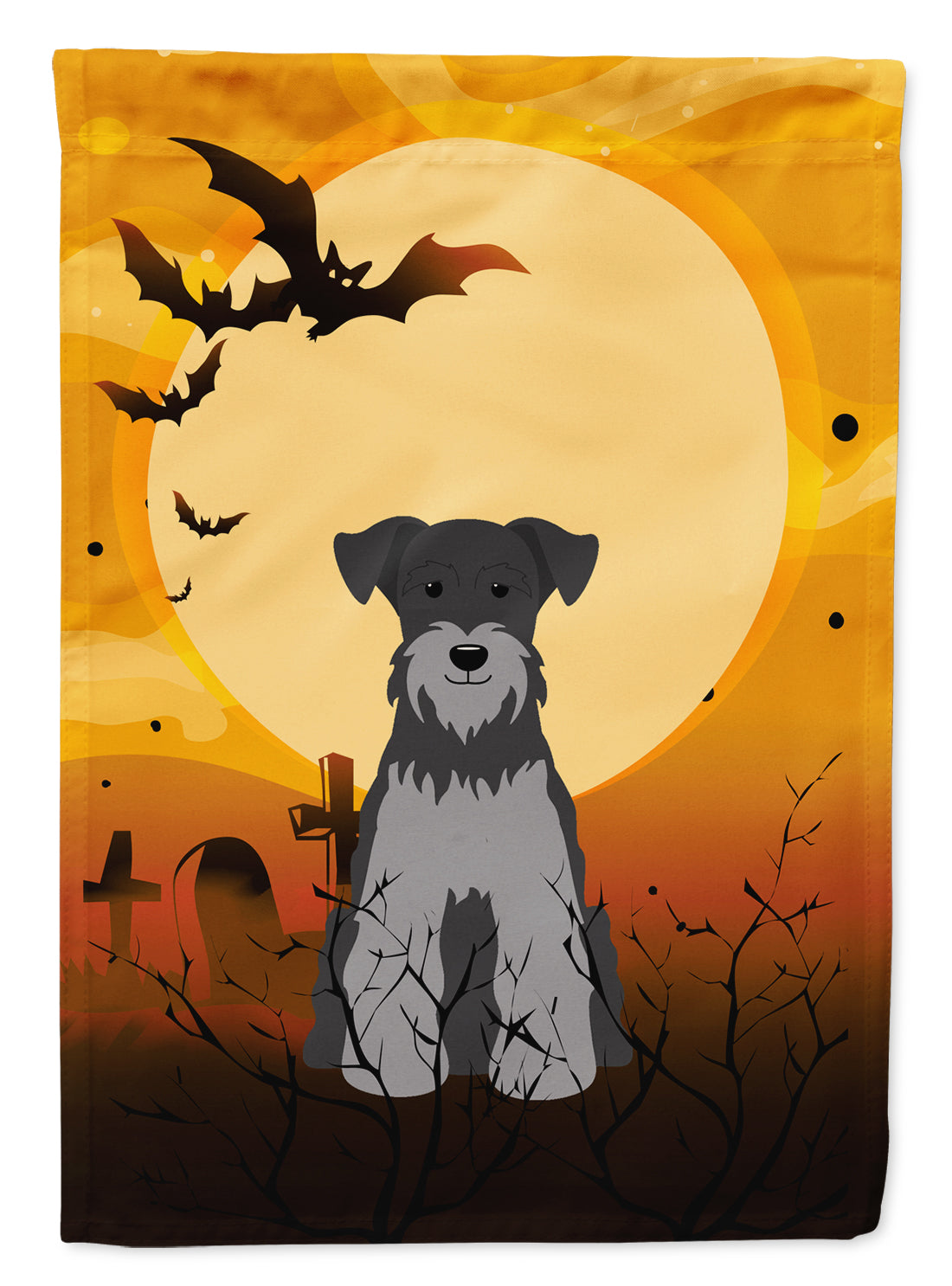 Halloween Miniature Schnauzer Black Silver Garden Flag Mailbox Decorative Yard Banner Outside Patio Artwork for Flower Beds, Garden Size, Multicolor