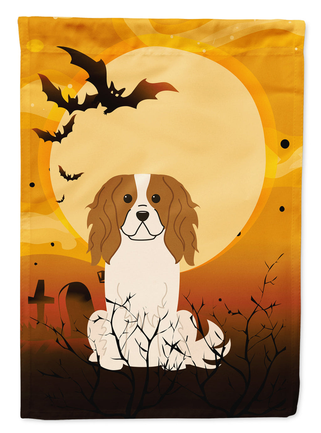 Halloween Cavalier Spaniel Garden Flag Mailbox Decorative Yard Banner Outside Patio Artwork for Flower Beds, Garden Size, Multicolor
