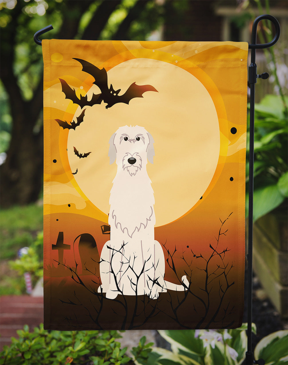 Halloween Irish Wolfhound Garden Flag Mailbox Decorative Yard Banner Outside Patio Artwork for Flower Beds, Garden Size, Multicolor