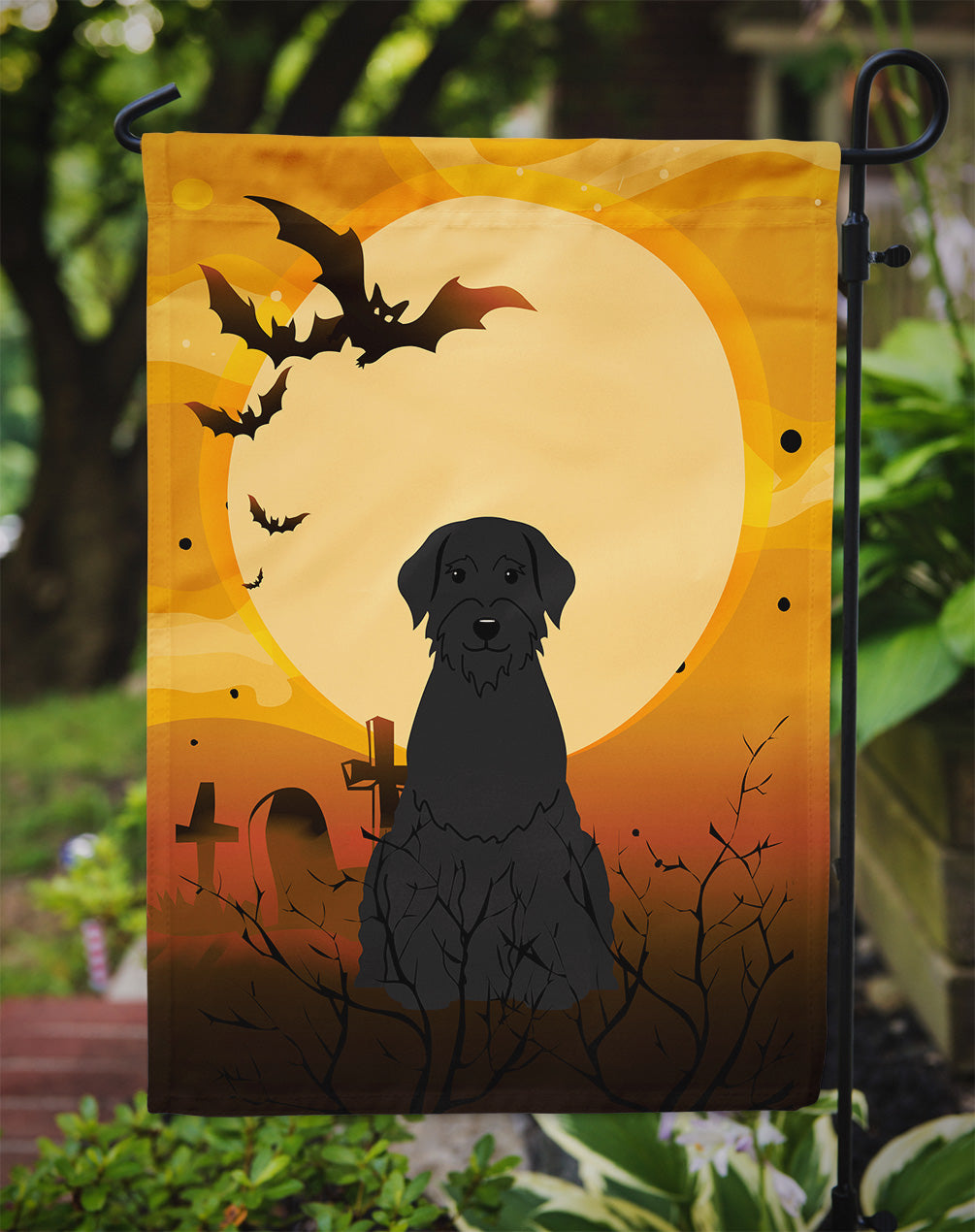 Halloween Giant Schnauzer Garden Flag Mailbox Decorative Yard Banner Outside Patio Artwork for Flower Beds, Garden Size, Multicolor