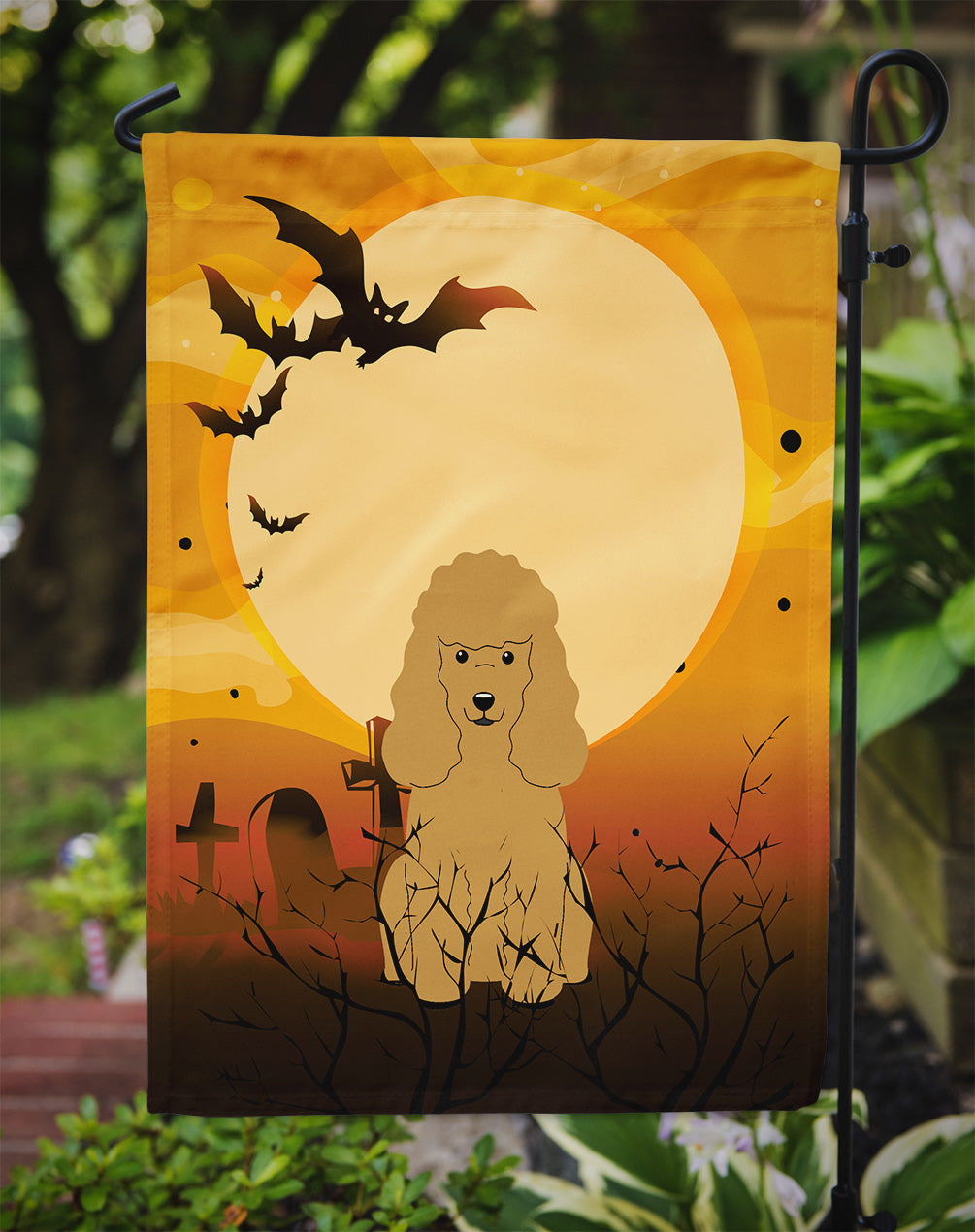 Halloween Poodle Tan Garden Flag Mailbox Decorative Yard Banner Outside Patio Artwork for Flower Beds, Garden Size, Multicolor