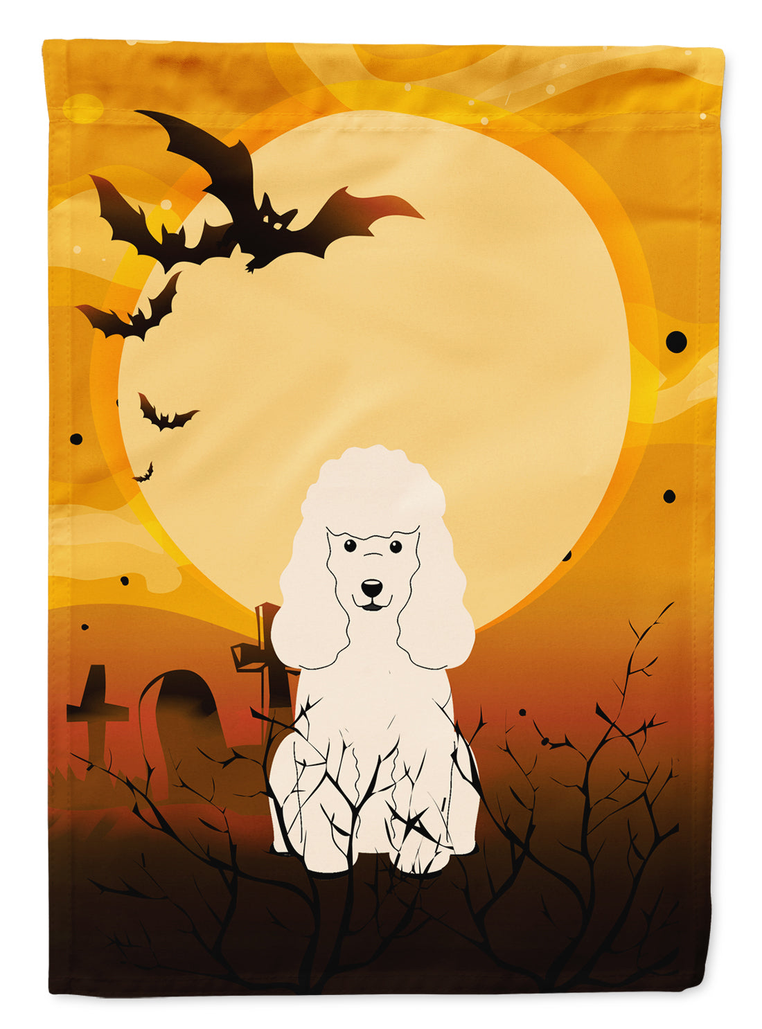 Halloween Poodle White Garden Flag Mailbox Decorative Yard Banner Outside Patio Artwork for Flower Beds, Garden Size, Multicolor