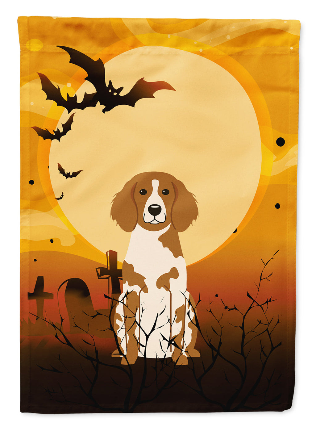 Halloween Brittany Spaniel Garden Flag Mailbox Decorative Yard Banner Outside Patio Artwork for Flower Beds, Garden Size, Multicolor