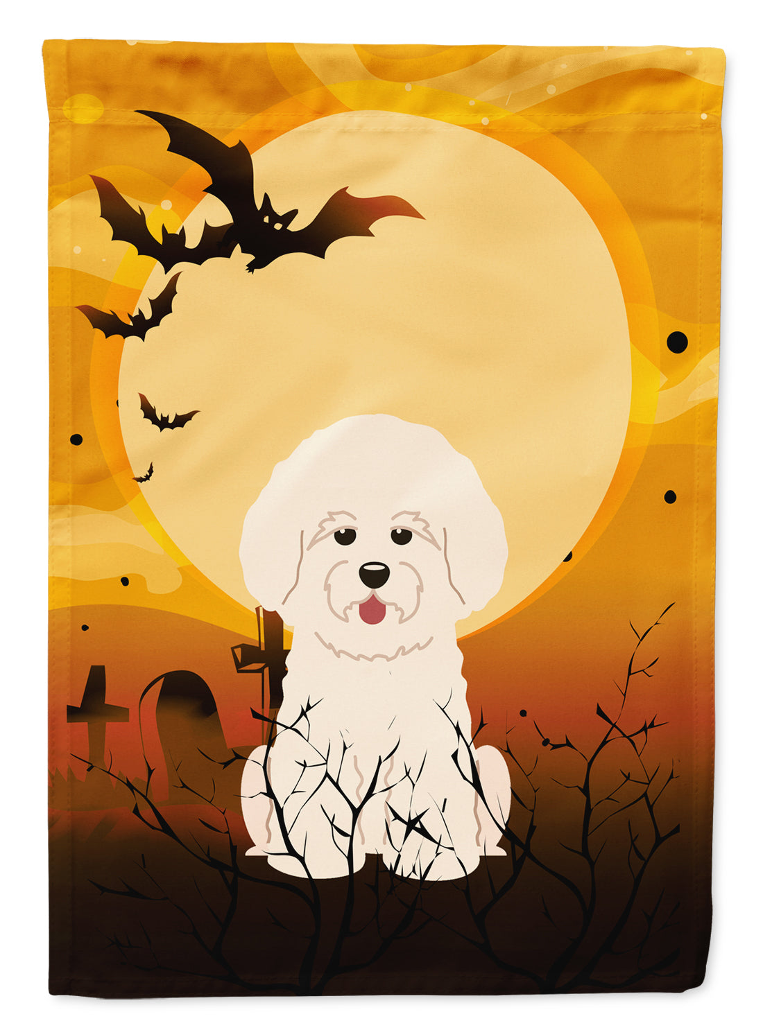 Halloween Bichon Frise Garden Flag Mailbox Decorative Yard Banner Outside Patio Artwork for Flower Beds, Garden Size, Multicolor