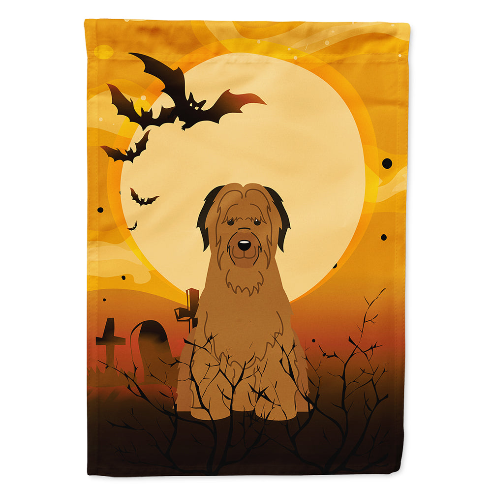 Halloween Briard Brown House Flag 28x40 Porch Sleeve Pole Decorative Outside Yard Banner Artwork Wall Hanging, Polyester