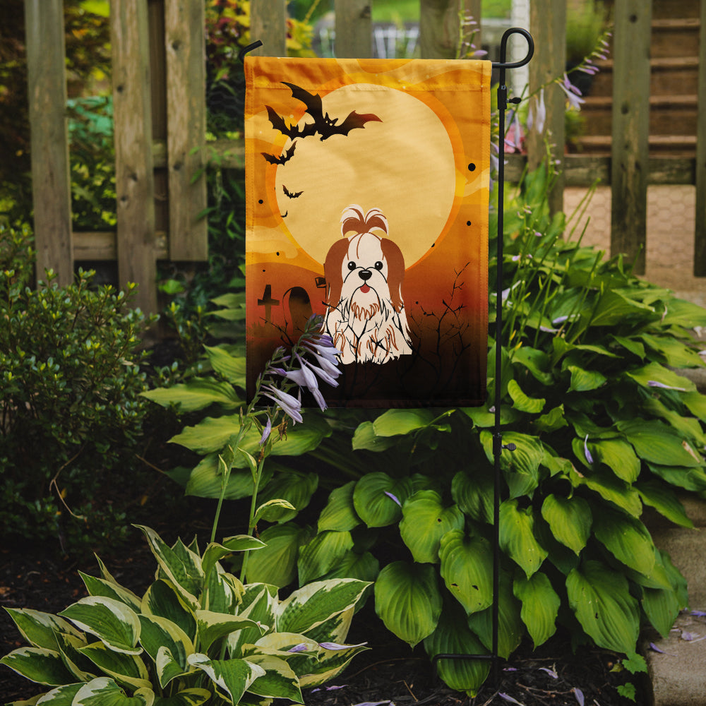 Halloween Shih Tzu Red White Garden Flag Mailbox Decorative Yard Banner Outside Patio Artwork for Flower Beds, Garden Size, Multicolor