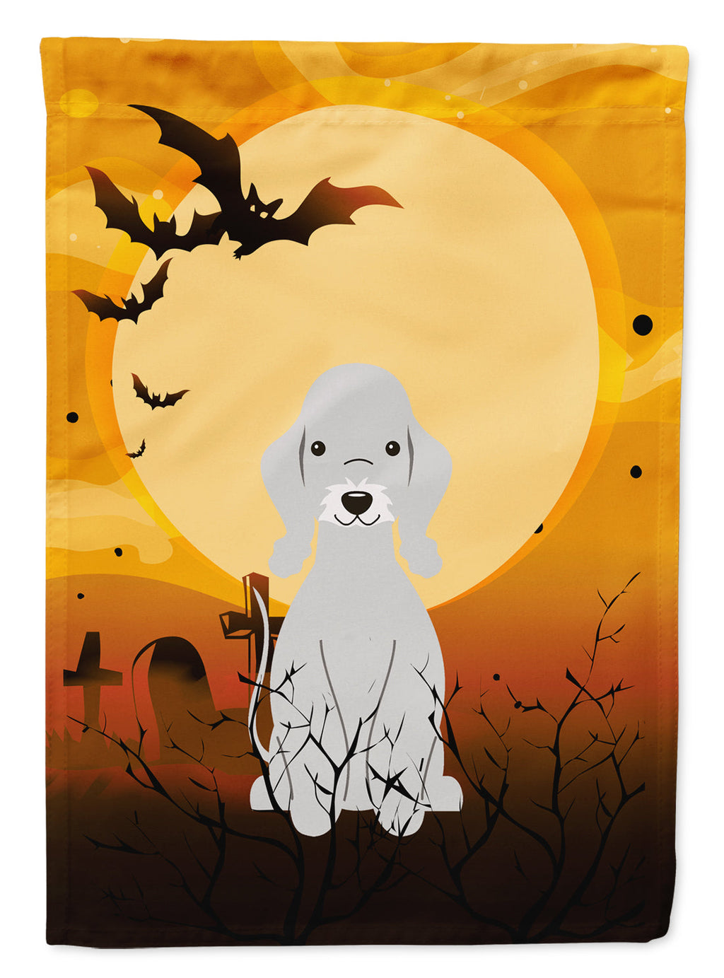 Halloween Bedlington Terrier Blue Garden Flag Mailbox Decorative Yard Banner Outside Patio Artwork for Flower Beds, Garden Size, Multicolor