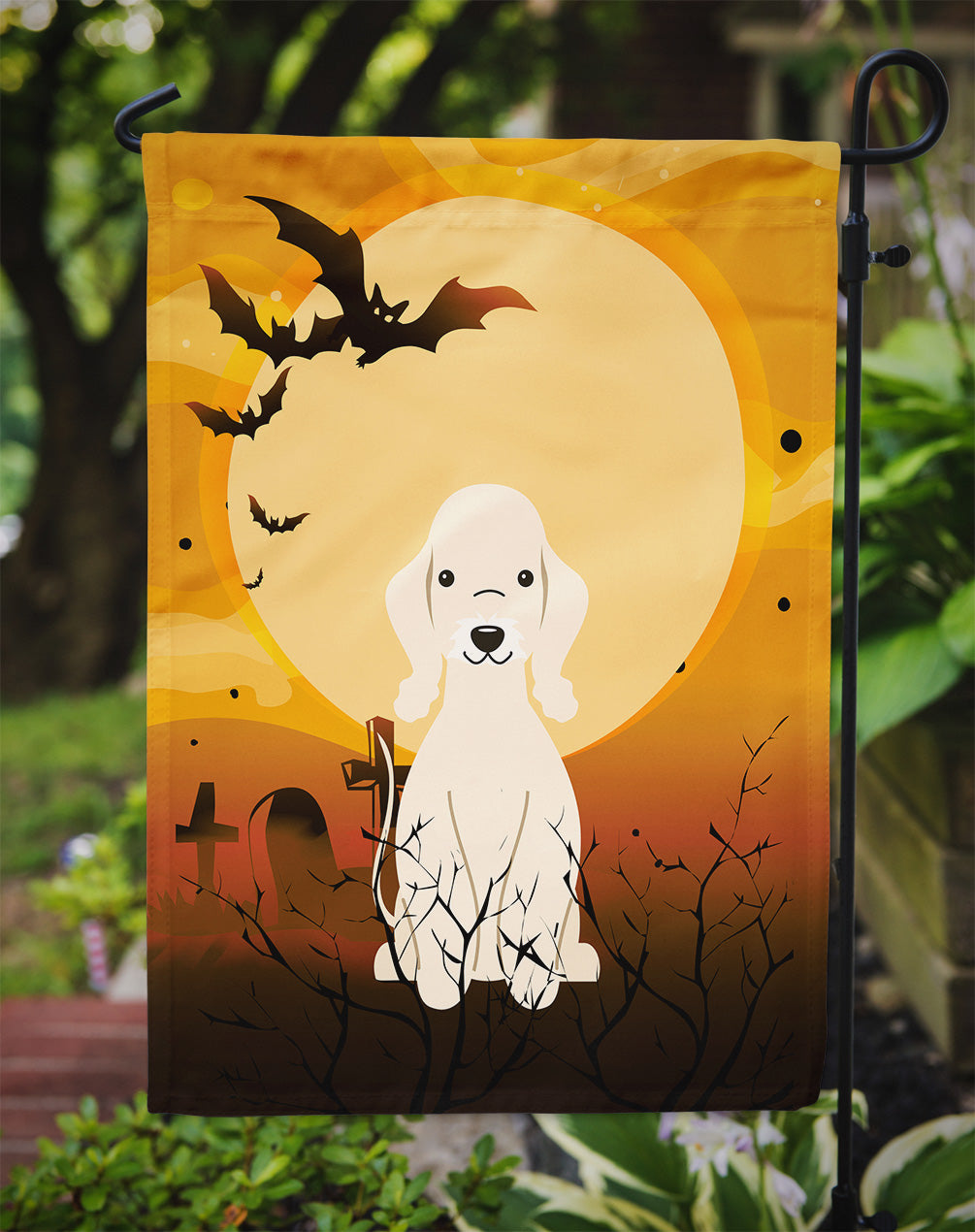 Halloween Bedlington Terrier Sandy Garden Flag Mailbox Decorative Yard Banner Outside Patio Artwork for Flower Beds, Garden Size, Multicolor