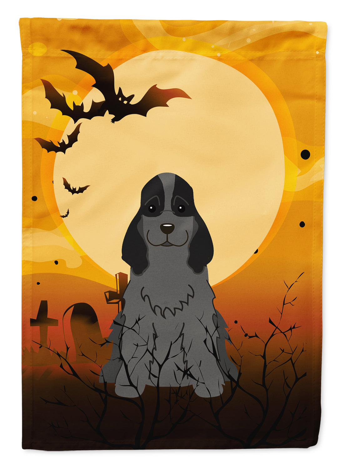 Halloween Cocker Spaniel Black Garden Flag Mailbox Decorative Yard Banner Outside Patio Artwork for Flower Beds, Garden Size, Multicolor