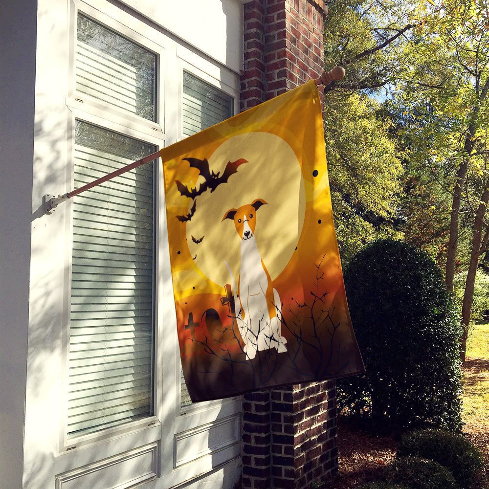 Halloween Whippet House Flag 28x40 Porch Sleeve Pole Decorative Outside Yard Banner Artwork Wall Hanging, Polyester