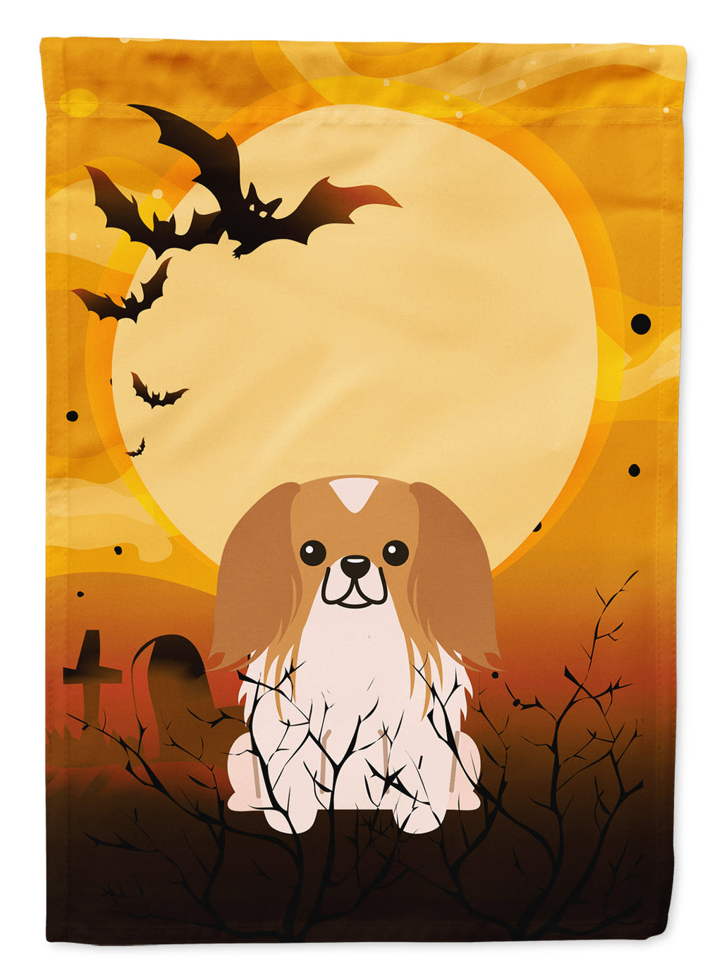 Halloween Pekingese Red White Garden Flag Mailbox Decorative Yard Banner Outside Patio Artwork for Flower Beds, Garden Size, Multicolor