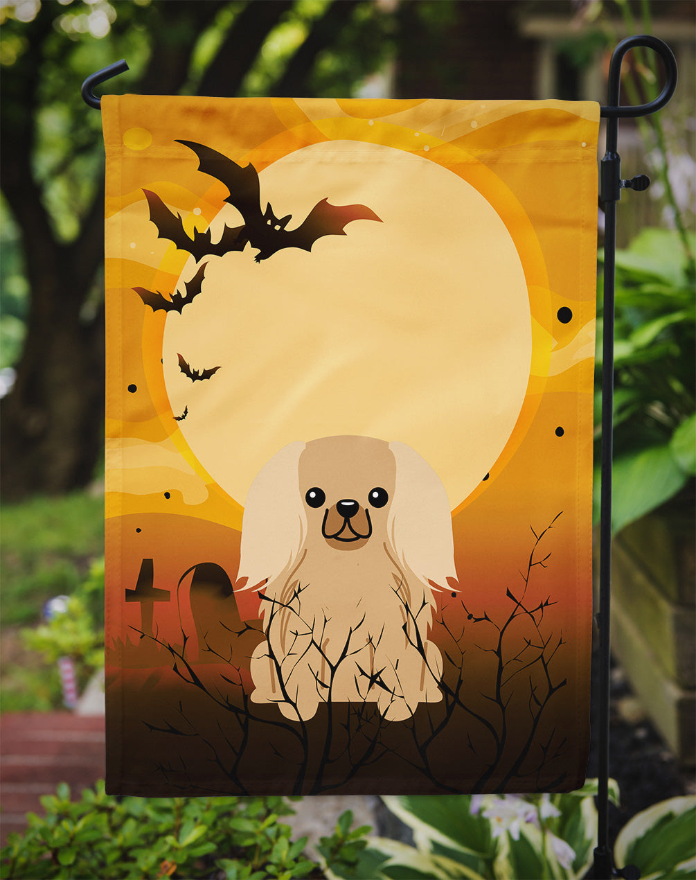 Halloween Pekingese Fawn Sable Garden Flag Mailbox Decorative Yard Banner Outside Patio Artwork for Flower Beds, Garden Size, Multicolor