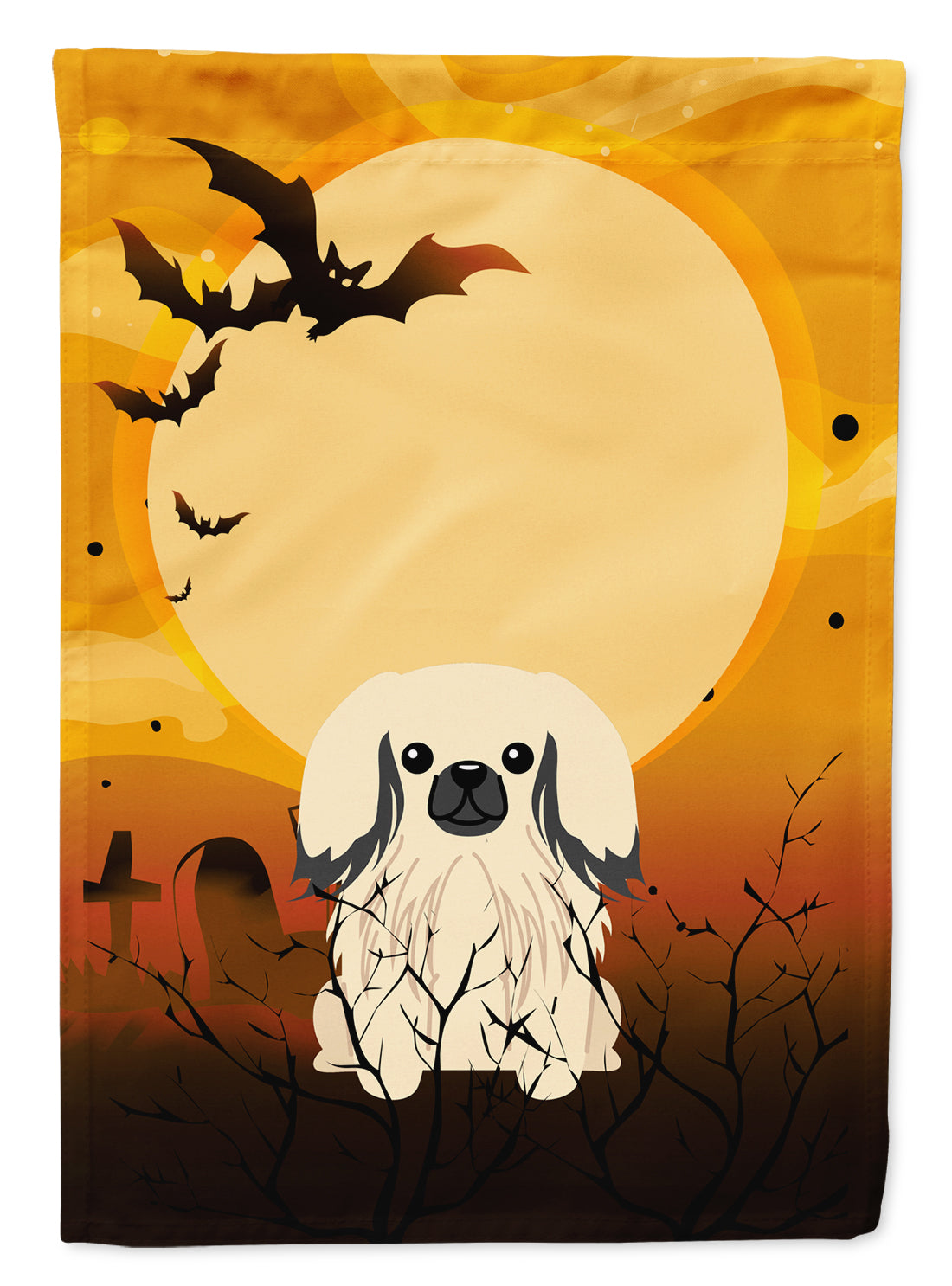 Halloween Pekingese Cream Garden Flag Mailbox Decorative Yard Banner Outside Patio Artwork for Flower Beds, Garden Size, Multicolor