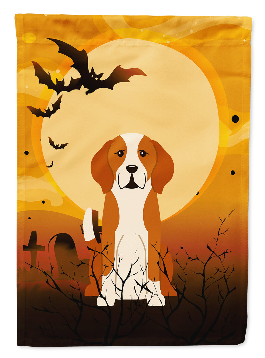 Halloween English Foxhound Garden Flag Mailbox Decorative Yard Banner Outside Patio Artwork for Flower Beds, Garden Size, Multicolor