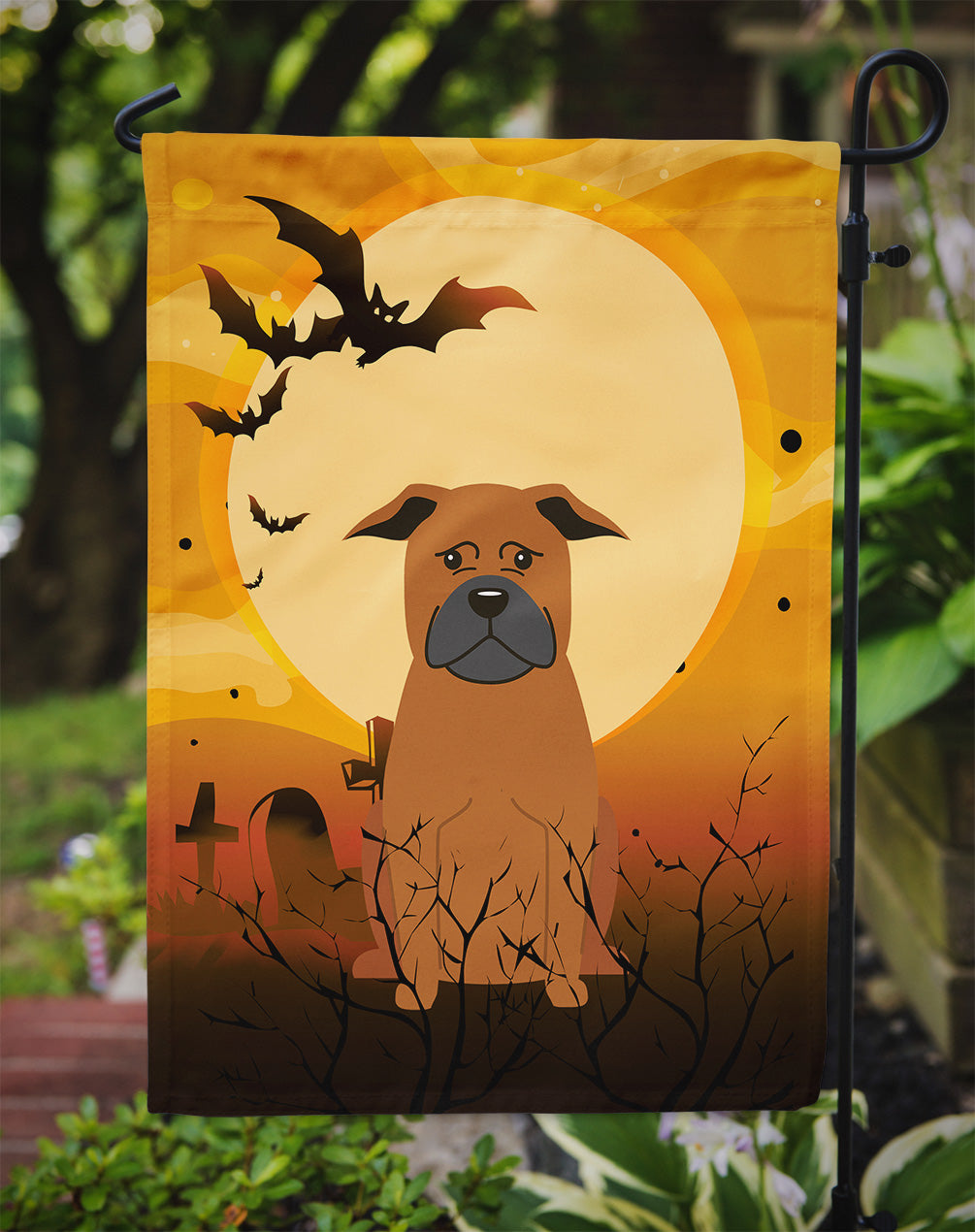 Halloween Chinese Chongqing Dog Garden Flag Mailbox Decorative Yard Banner Outside Patio Artwork for Flower Beds, Garden Size, Multicolor