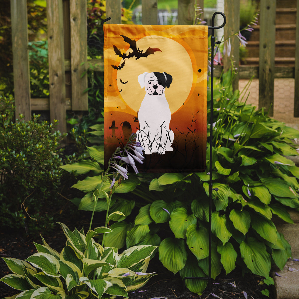 Halloween White Boxer Cooper Garden Flag Mailbox Decorative Yard Banner Outside Patio Artwork for Flower Beds, Garden Size, Multicolor