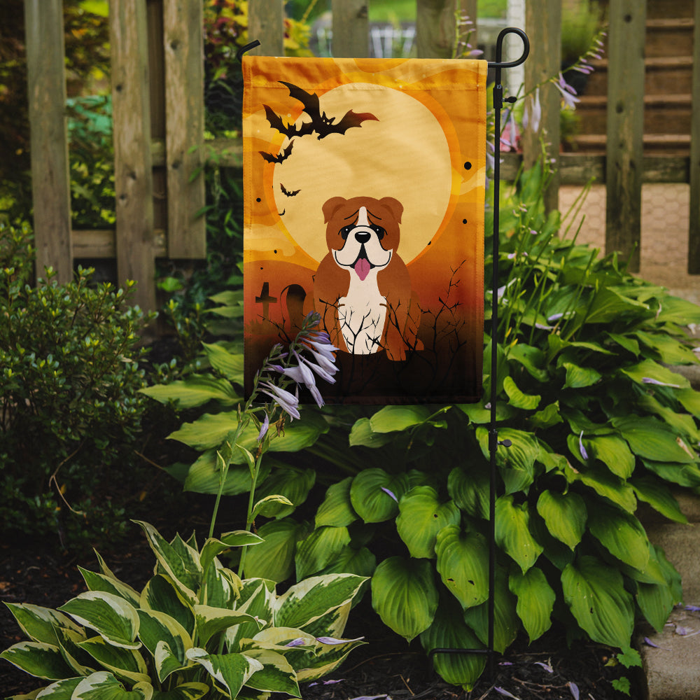 Halloween English Bulldog Red White Garden Flag Mailbox Decorative Yard Banner Outside Patio Artwork for Flower Beds, Garden Size, Multicolor