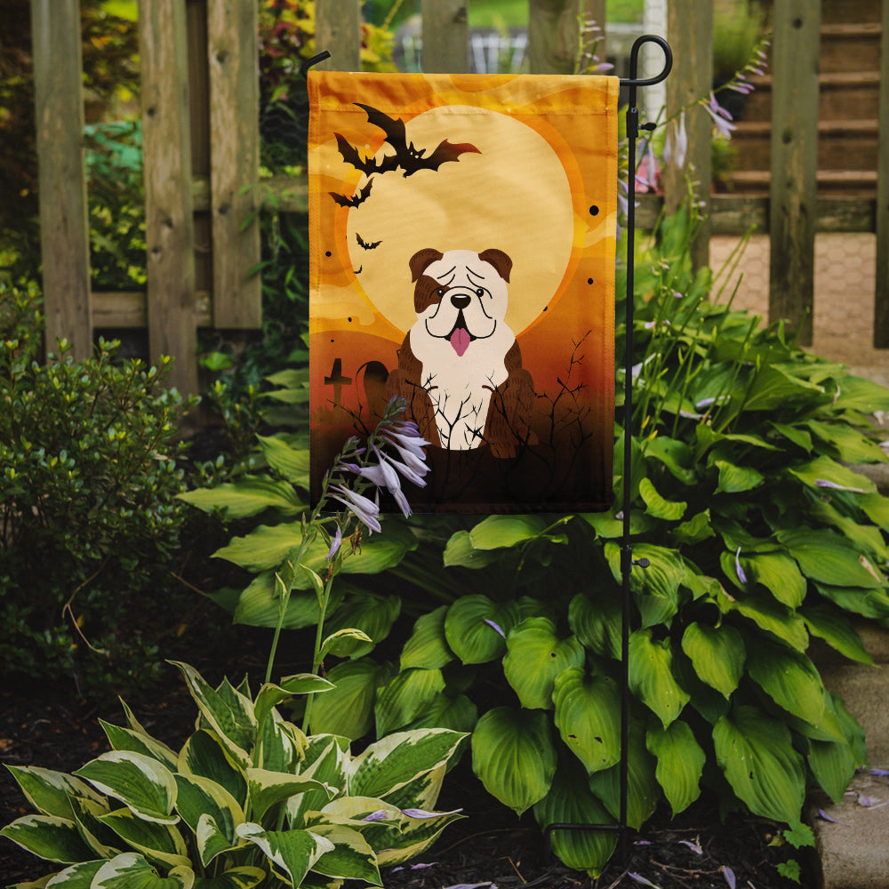 Halloween English Bulldog Brindle White Garden Flag Mailbox Decorative Yard Banner Outside Patio Artwork for Flower Beds, Garden Size, Multicolor