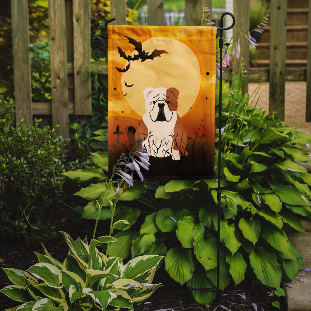 Halloween English Bulldog Fawn White Garden Flag Mailbox Decorative Yard Banner Outside Patio Artwork for Flower Beds, Garden Size, Multicolor