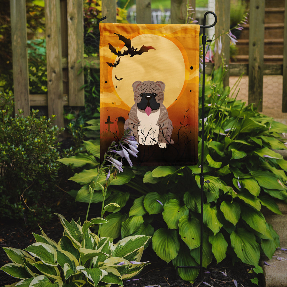 Halloween English Bulldog Grey Brindle  Garden Flag Mailbox Decorative Yard Banner Outside Patio Artwork for Flower Beds, Garden Size, Multicolor
