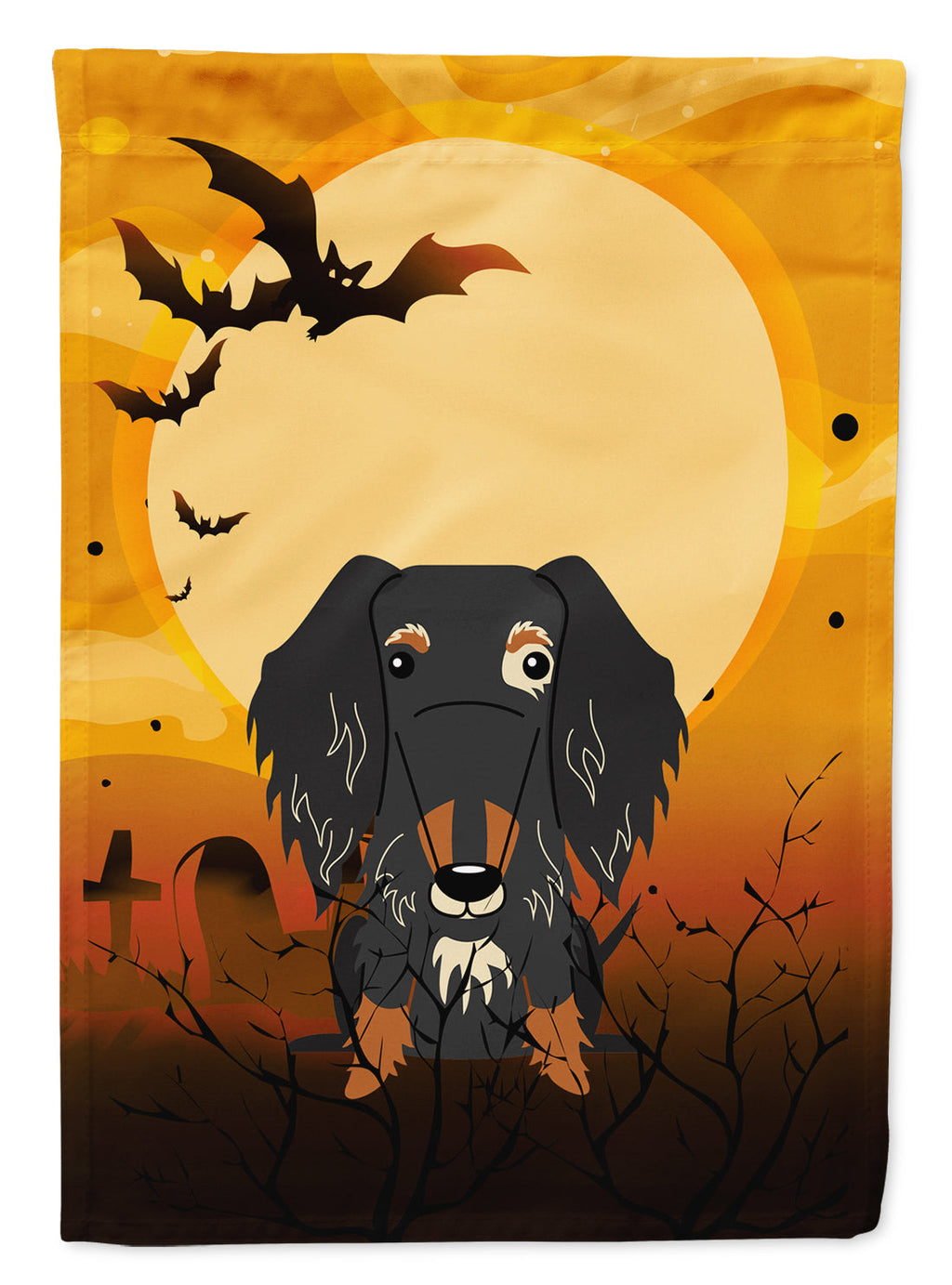 Halloween Wire Haired Dachshund Dapple Garden Flag Mailbox Decorative Yard Banner Outside Patio Artwork for Flower Beds, Garden Size, Multicolor