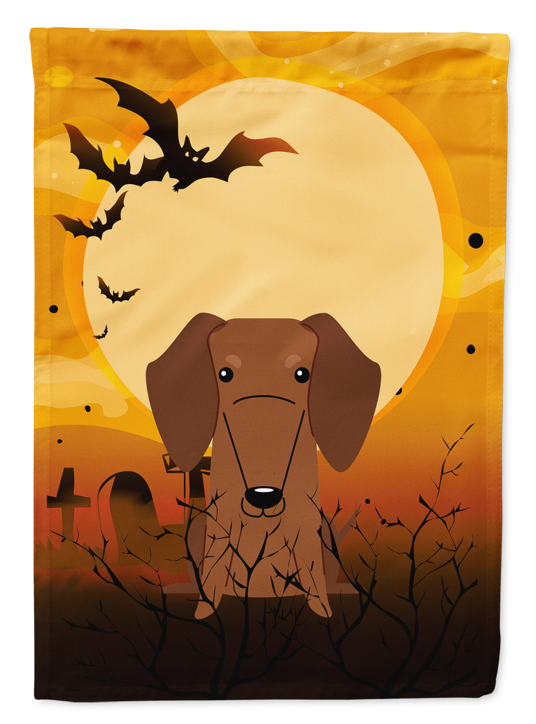 Halloween Dachshund Red Brown Garden Flag Mailbox Decorative Yard Banner Outside Patio Artwork for Flower Beds, Garden Size, Multicolor