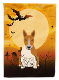Halloween Bull Terrier Red White Garden Flag Mailbox Decorative Yard Banner Outside Patio Artwork for Flower Beds, Garden Size, Multicolor
