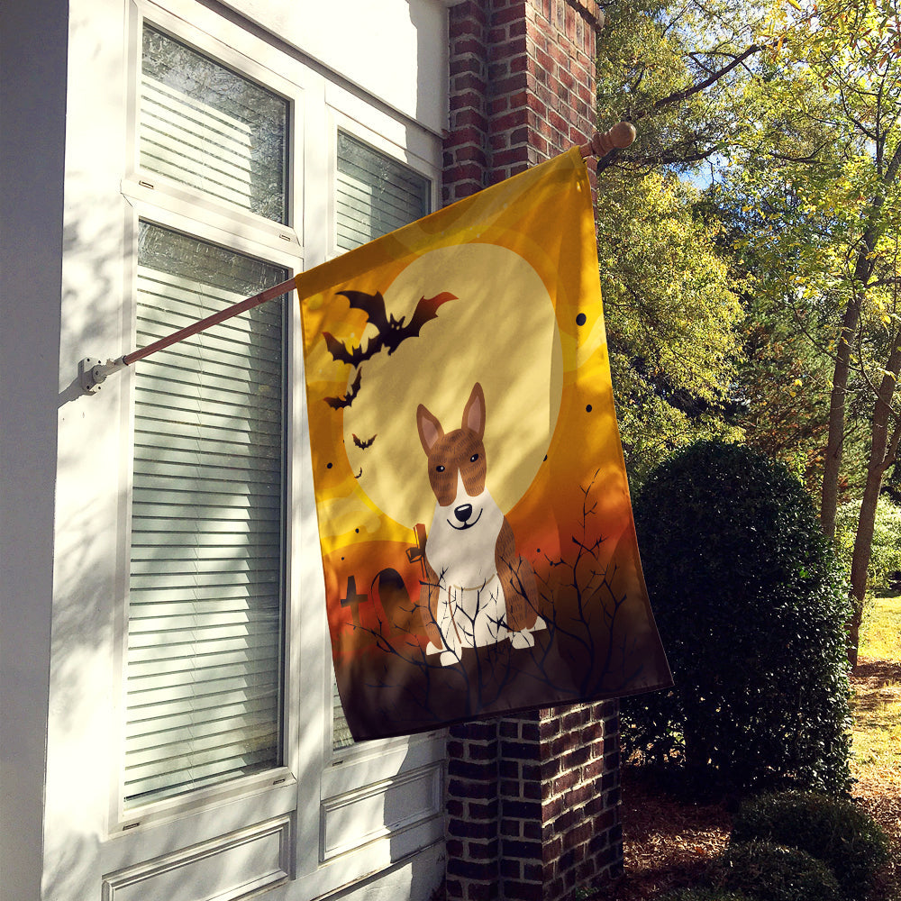 Halloween Bull Terrier Brindle House Flag 28x40 Porch Sleeve Pole Decorative Outside Yard Banner Artwork Wall Hanging, Polyester