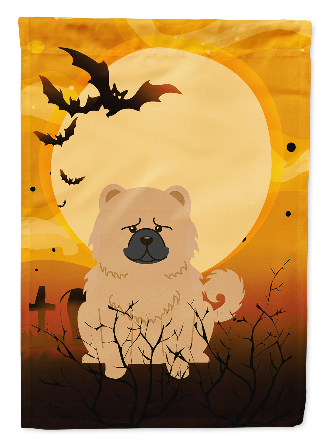 Halloween Chow Chow Cream Garden Flag Mailbox Decorative Yard Banner Outside Patio Artwork for Flower Beds, Garden Size, Multicolor