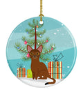 Abyssinian Cat Merry Christmas Tree Ceramic Ornament Christmas Tree Hanging Decorations for Home Christmas Holiday, Party, Gift, 3 in, Multicolor