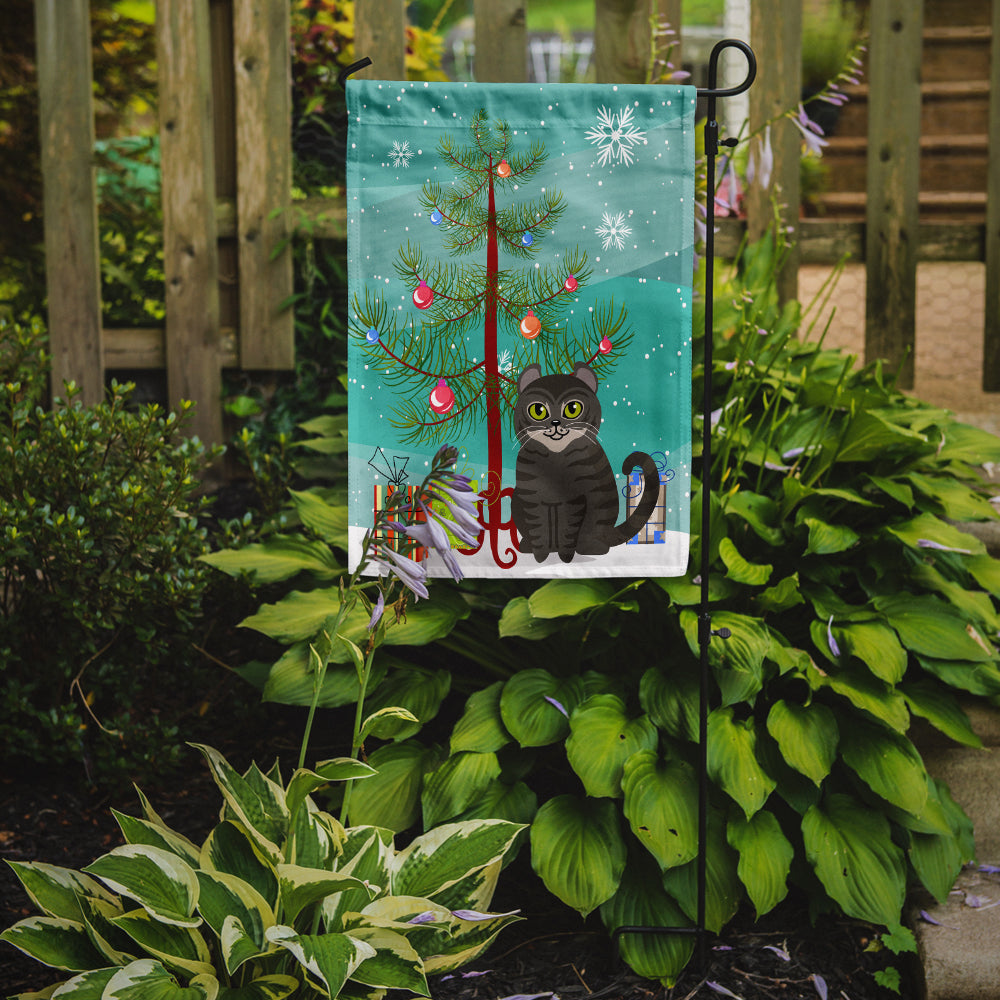 American Curl Cat Merry Christmas Tree Garden Flag Mailbox Decorative Yard Banner Outside Patio Artwork for Flower Beds, Garden Size, Multicolor