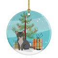 Asian Cat Merry Christmas Tree Ceramic Ornament Christmas Tree Hanging Decorations for Home Christmas Holiday, Party, Gift, 3 in, Multicolor
