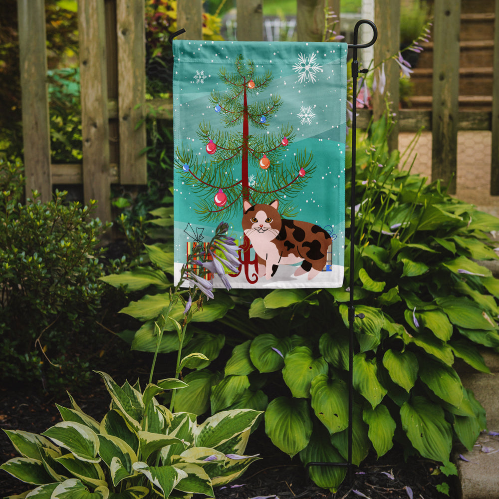 Manx Cat Merry Christmas Tree Garden Flag Mailbox Decorative Yard Banner Outside Patio Artwork for Flower Beds, Garden Size, Multicolor