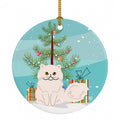 Persian Cat Merry Christmas Tree Ceramic Ornament Christmas Tree Hanging Decorations for Home Christmas Holiday, Party, Gift, 3 in, Multicolor
