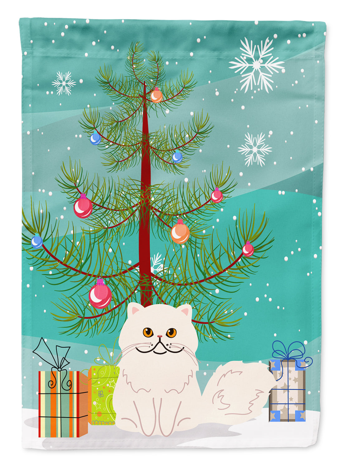 Persian Cat Merry Christmas Tree Garden Flag Mailbox Decorative Yard Banner Outside Patio Artwork for Flower Beds, Garden Size, Multicolor