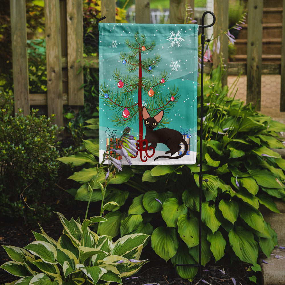 Peterbald Cat Merry Christmas Tree Garden Flag Mailbox Decorative Yard Banner Outside Patio Artwork for Flower Beds, Garden Size, Multicolor