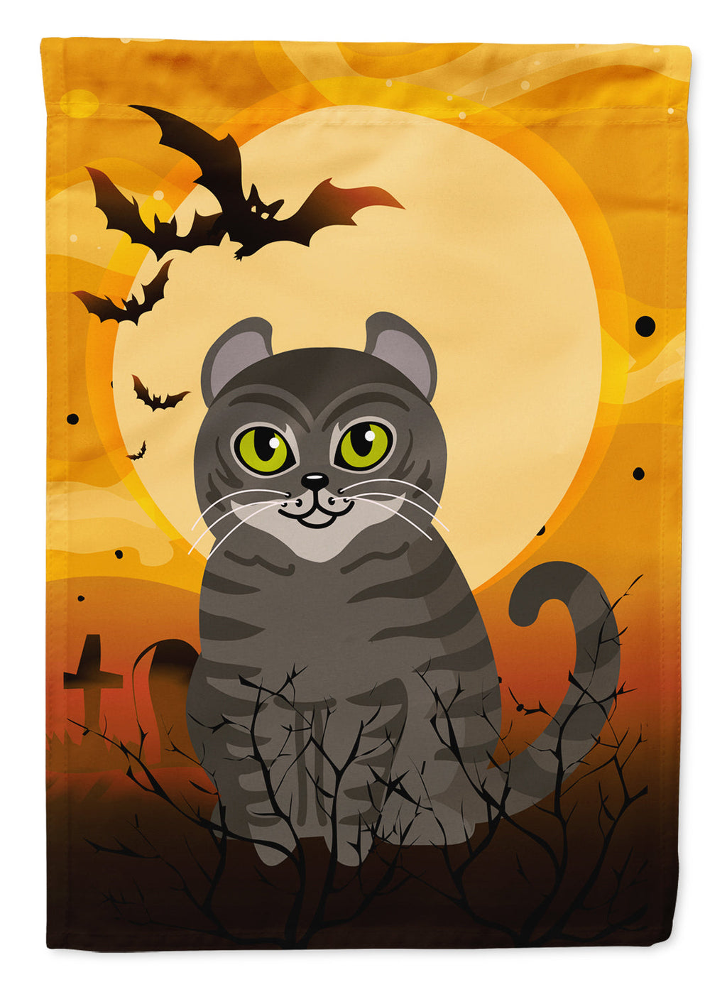 Halloween American Curl Cat Garden Flag Mailbox Decorative Yard Banner Outside Patio Artwork for Flower Beds, Garden Size, Multicolor