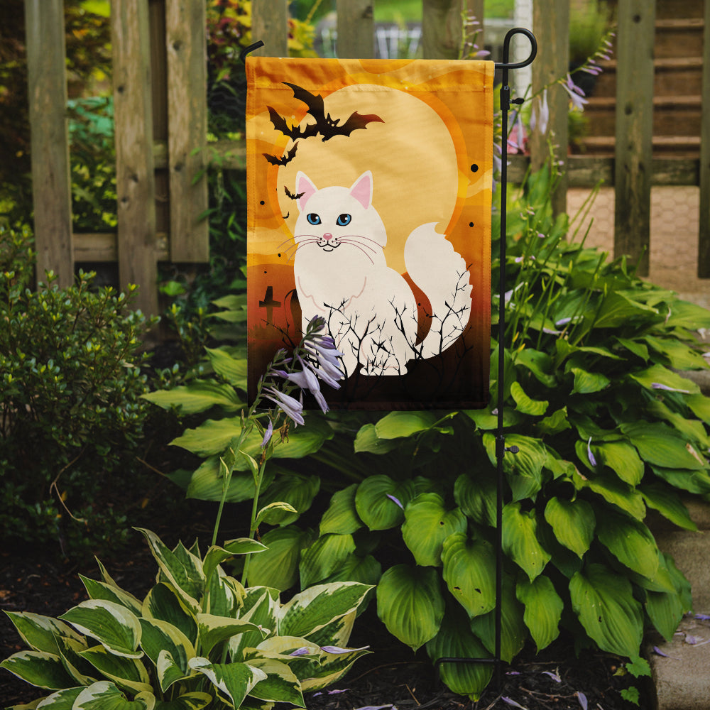 Halloween Turkish Angora Cat Garden Flag Mailbox Decorative Yard Banner Outside Patio Artwork for Flower Beds, Garden Size, Multicolor