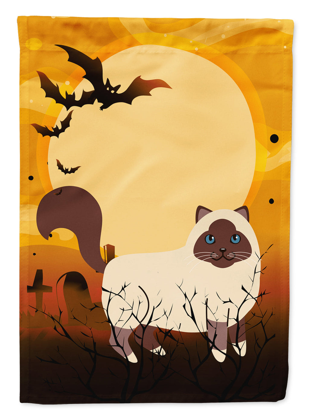 Halloween Birman Cat Garden Flag Mailbox Decorative Yard Banner Outside Patio Artwork for Flower Beds, Garden Size, Multicolor