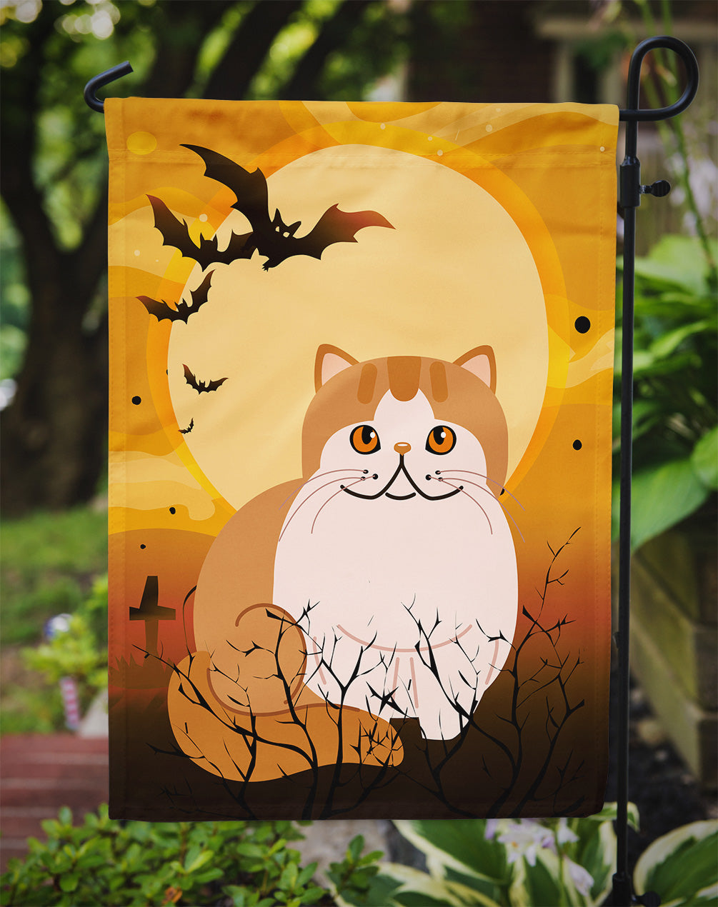 Halloween Exotic Shorthair Cat Garden Flag Mailbox Decorative Yard Banner Outside Patio Artwork for Flower Beds, Garden Size, Multicolor