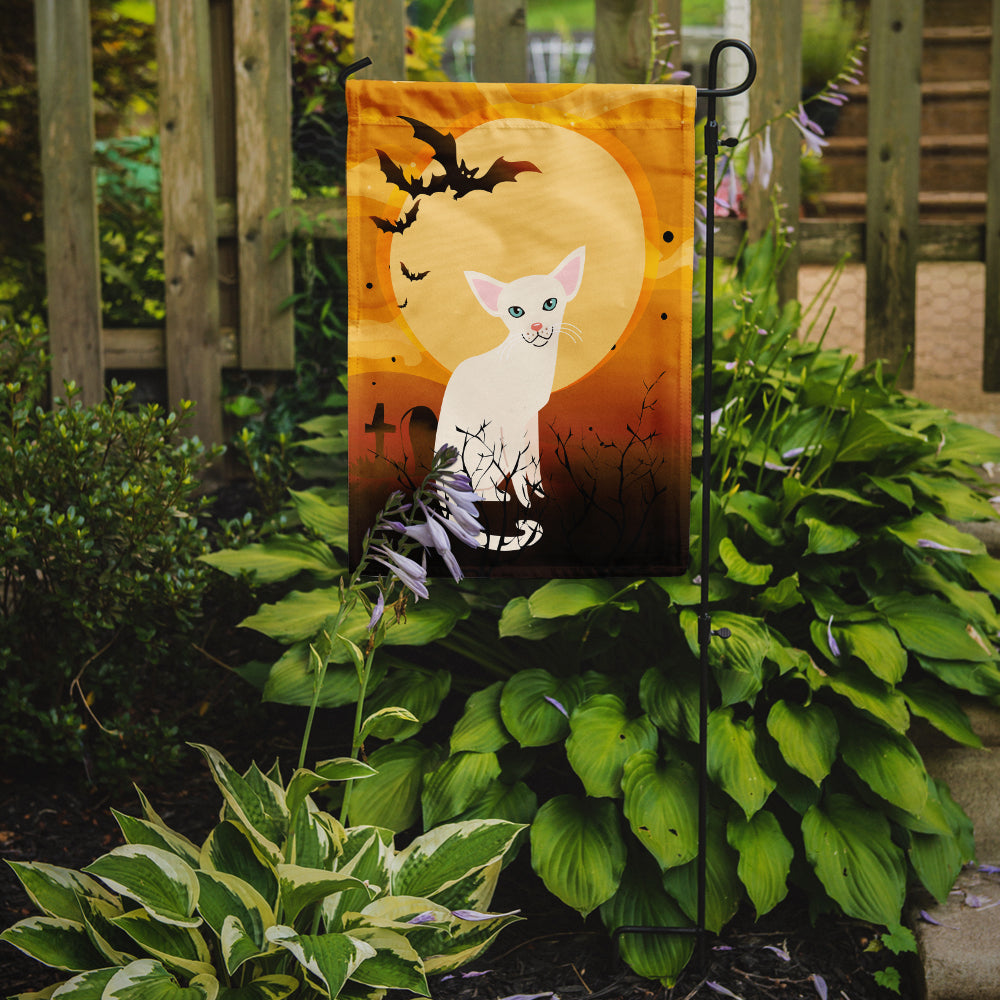 Halloween Foreign White Cat Garden Flag Mailbox Decorative Yard Banner Outside Patio Artwork for Flower Beds, Garden Size, Multicolor