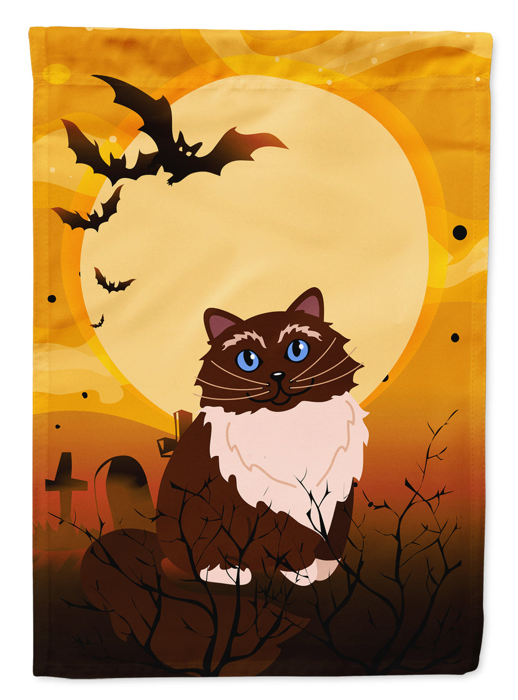 Halloween Himalayan Cat Garden Flag Mailbox Decorative Yard Banner Outside Patio Artwork for Flower Beds, Garden Size, Multicolor
